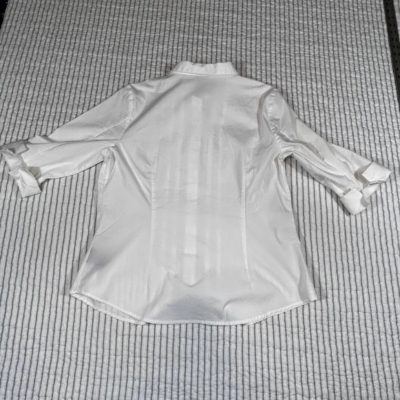 Worthington Womens Petite L 3/4 Sleeve Button Up Dress Shirt - Picture 5 of 9